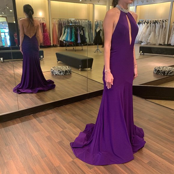 Jewel Halter, key hole, mermaid with ruching back - Picture 2 of 2